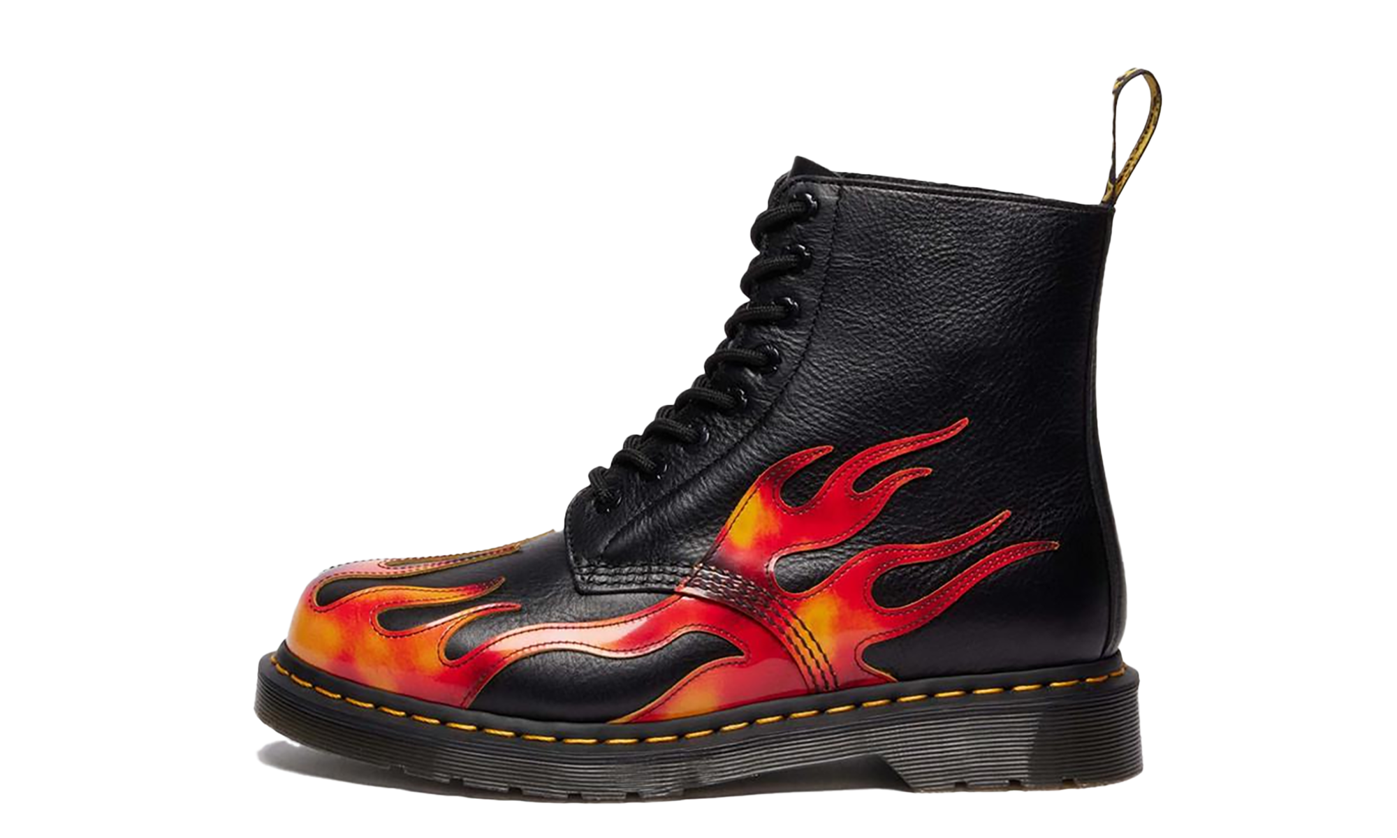 1460 Pascal Flame Arcadia Rub Off Leather Boots "Black / Red / Yellow" 41517001
