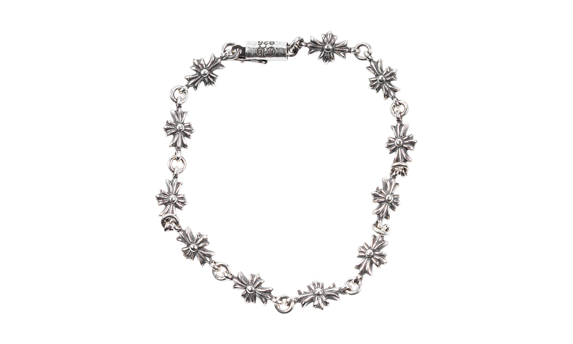 'Tiny E' Bracelet - 11 Links "7" - Silver" CHRM0462