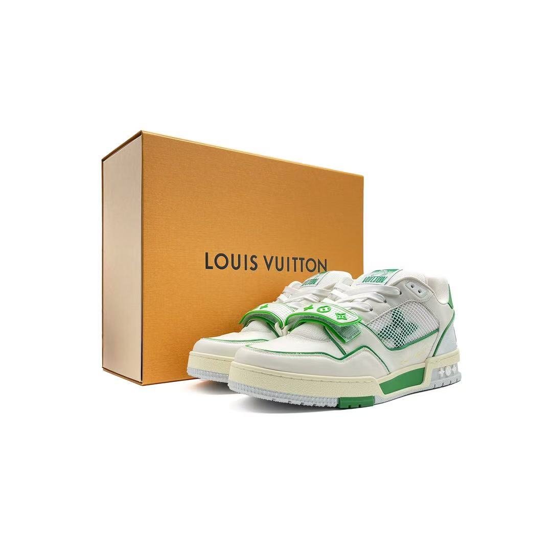 Louis Vuitton Green White Monogram Trainer Sneaker
