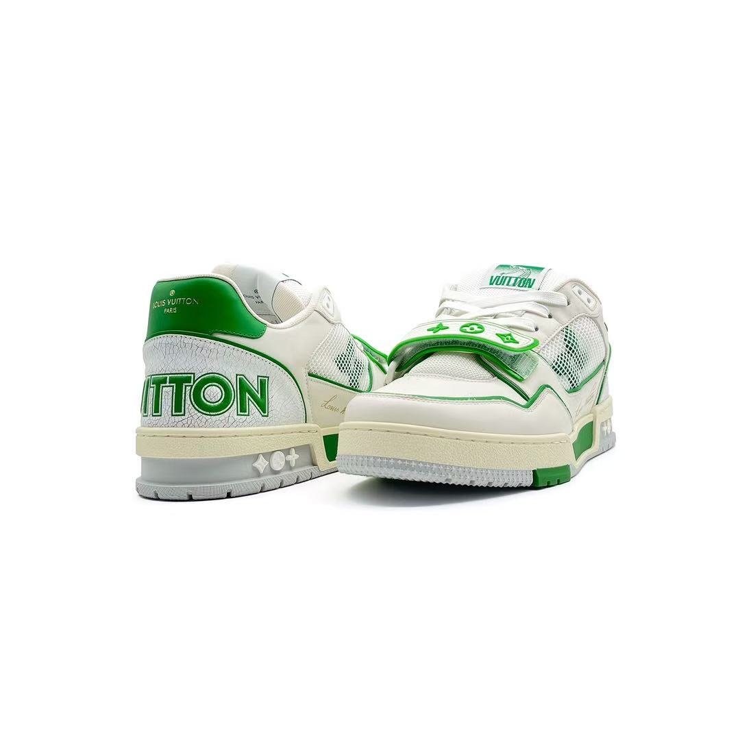 Louis Vuitton Green White Monogram Trainer Sneaker