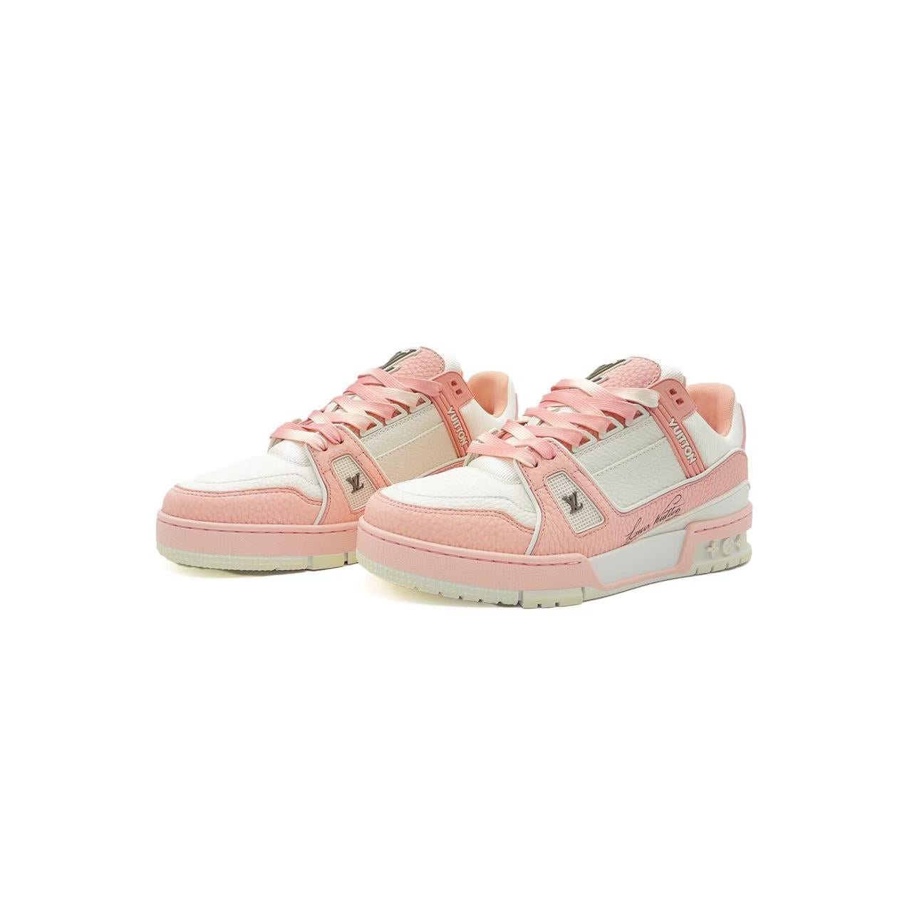 Louis Vuitton Pink & White Trainer Sneakers